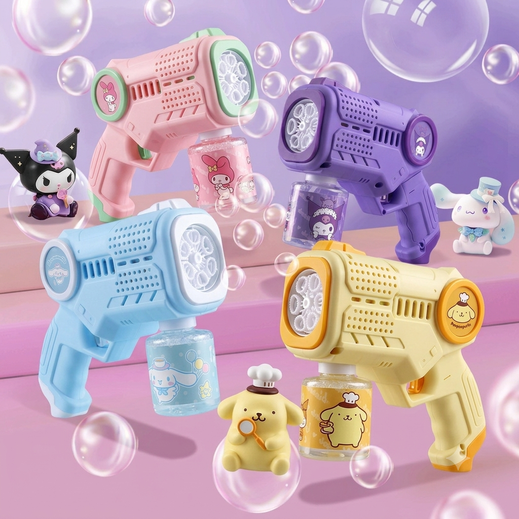 Electric Automatic Bubble Gun for Kids with LED Light